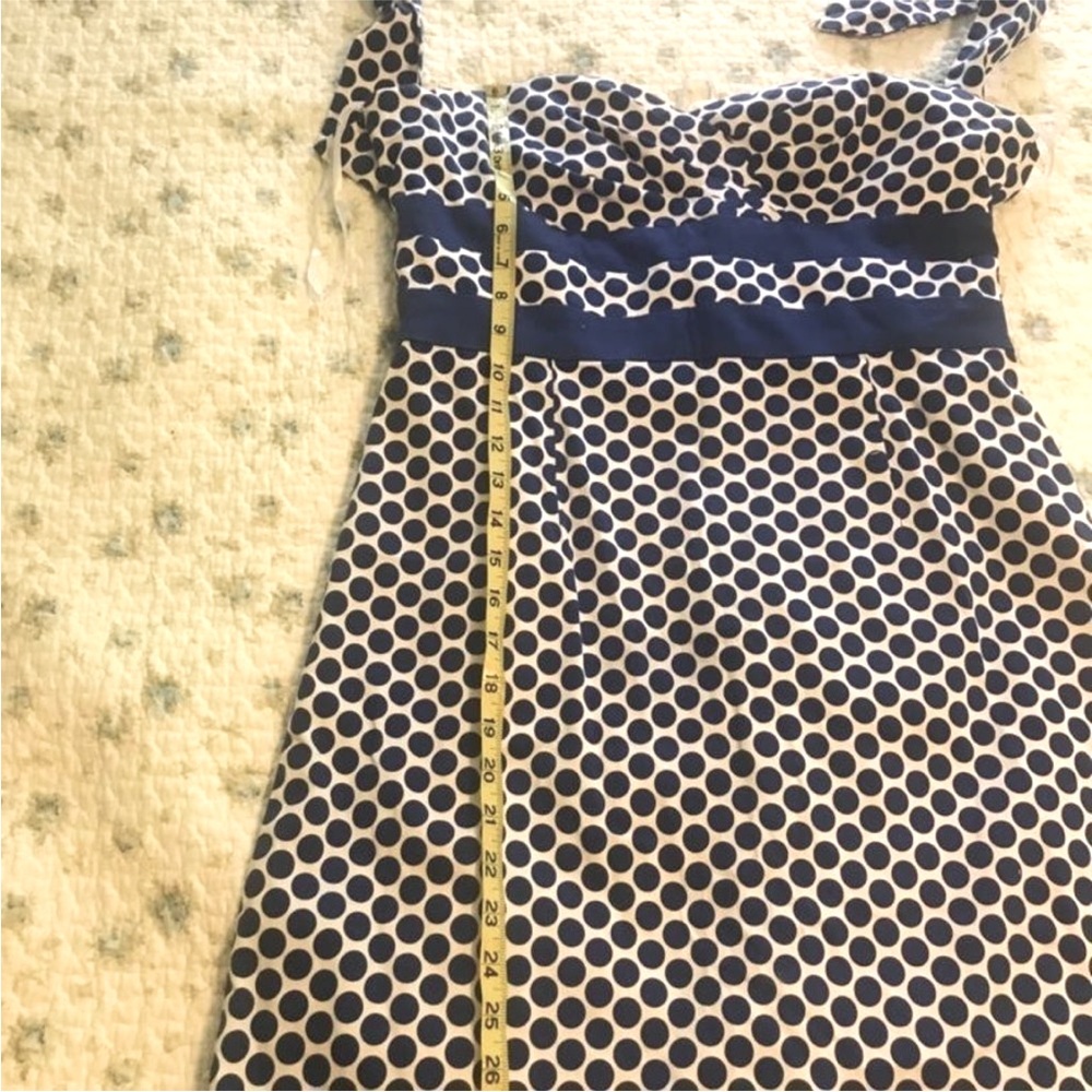 Super Cute Retro Look Blue and White Polka Dot Strapless Dress 💙 - Picture 5 of 11